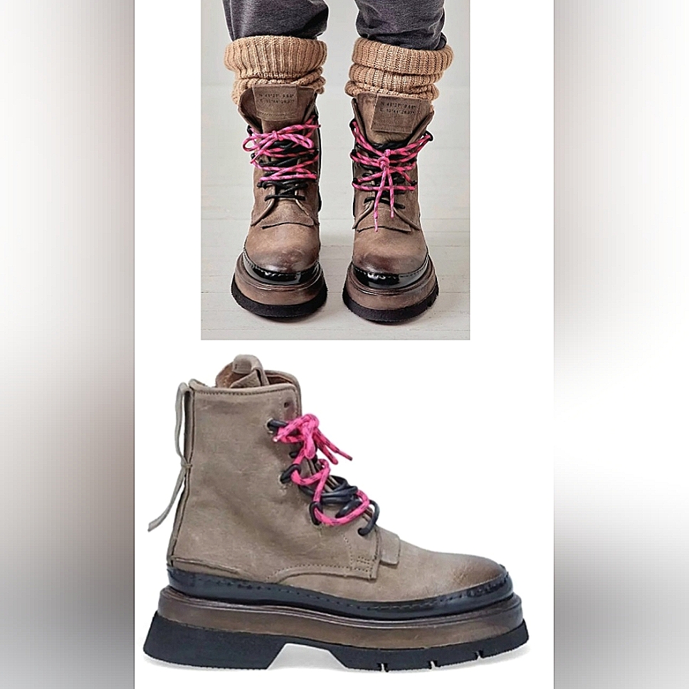Nwt A.S.98 Free People Hutton Mid Ankle Lace-Up Hiking Combat Boots Platform
